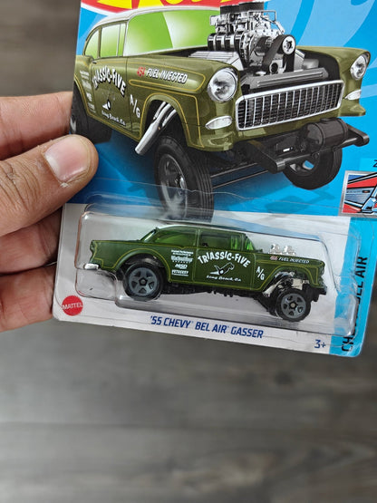 Hot Wheels 1955 Chevy Bel Air Gasser - Green (Imported) - Kinder Logs