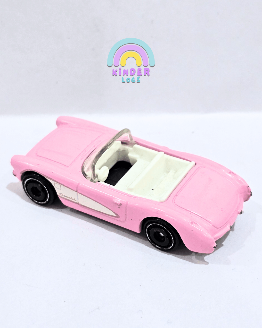 Hot Wheels 1956 Chevrolet Corvette - Pink (Used Car) - Kinder Logs