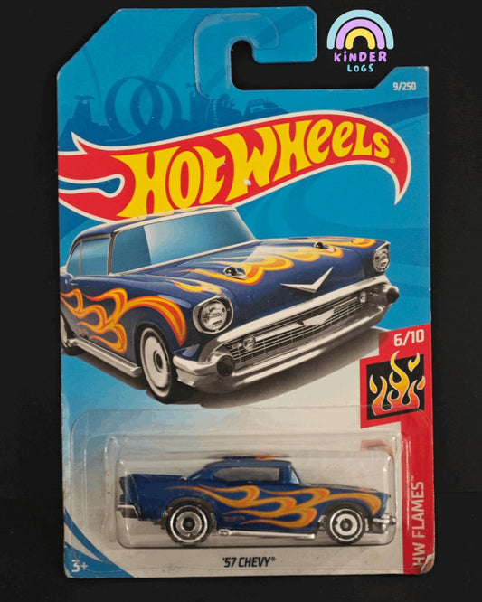 Hot Wheels 1957 Chevy With Flame Graphics - Kinder Logs