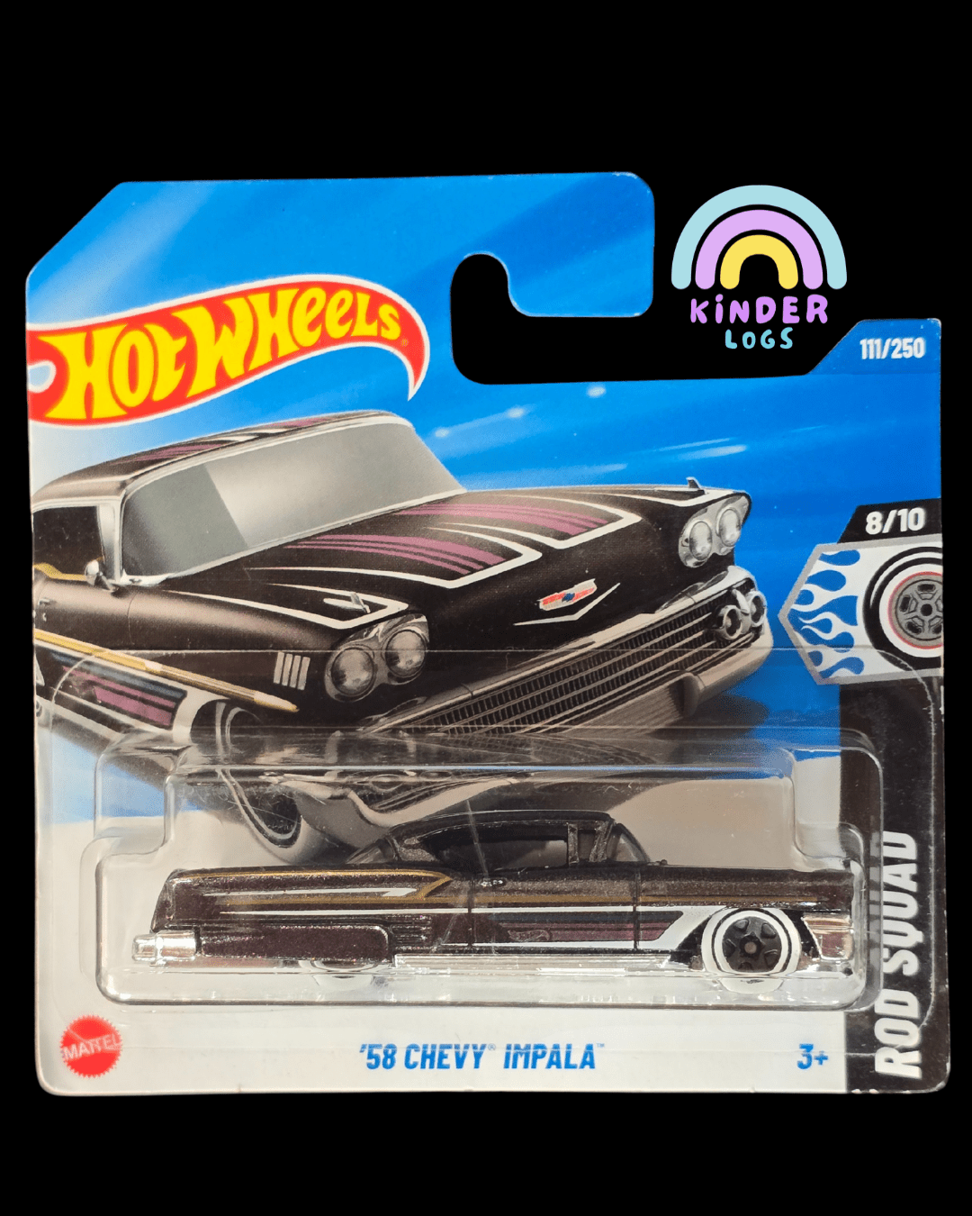 Hot Wheels 1958 Chevy Impala - Rod Squad (Imported Short Card) - Kinder Logs
