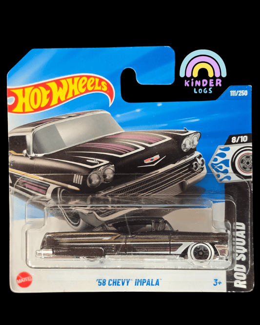 Hot Wheels 1958 Chevy Impala - Rod Squad (Imported Short Card) - Kinder Logs