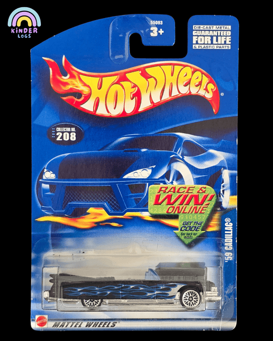 Hot Wheels 1959 Cadillac - Collector No. 208 (Taped Blister) - Kinder Logs