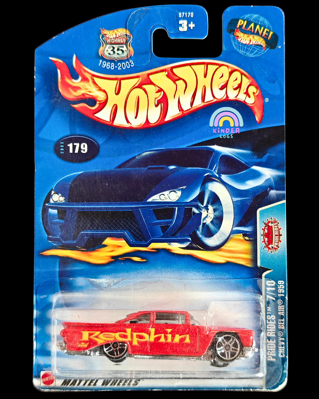 Hot Wheels 1959 Chevy Bel Air Redphin - Collector No. 179 (Imported) - Kinder Logs