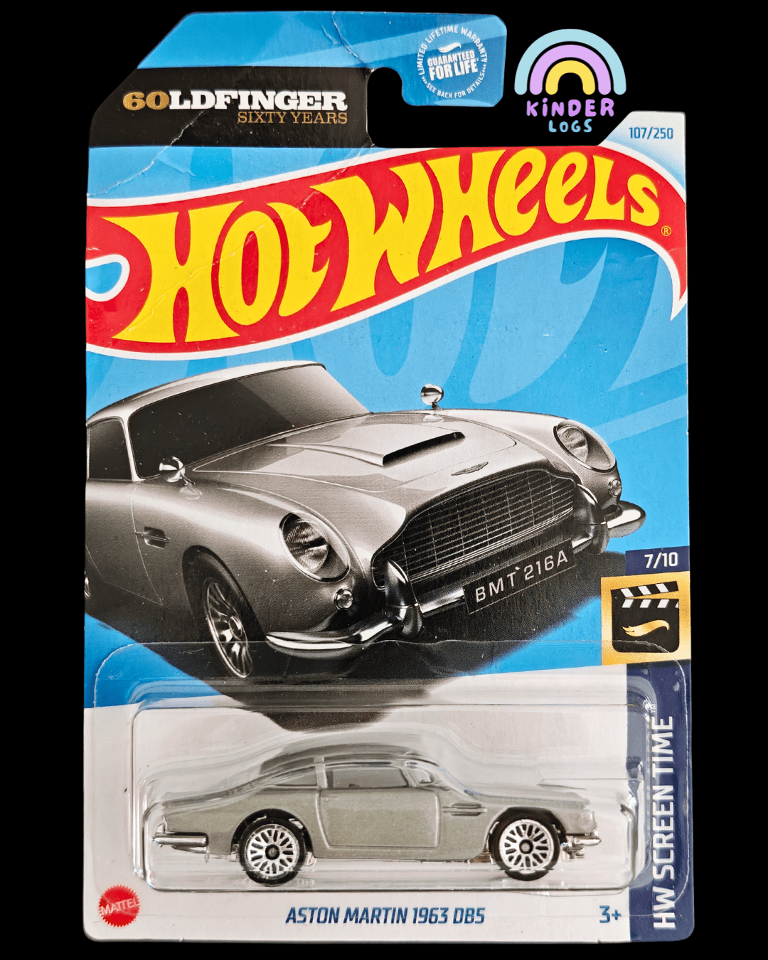 Hot Wheels 1963 Aston Martin DB5 - Goldfinger (Imported - Creased Card) - Kinder Logs