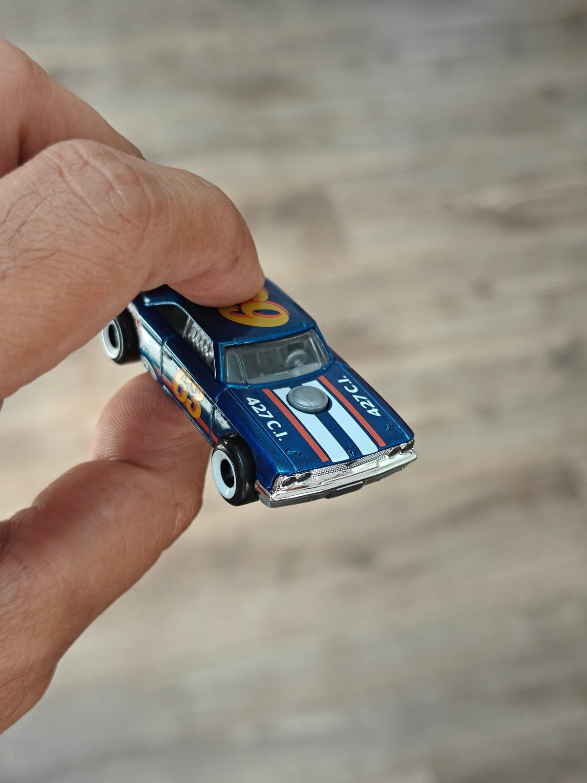 Hot Wheels 1963 Ford Galaxie - Blue (Uncarded - New) - Kinder Logs