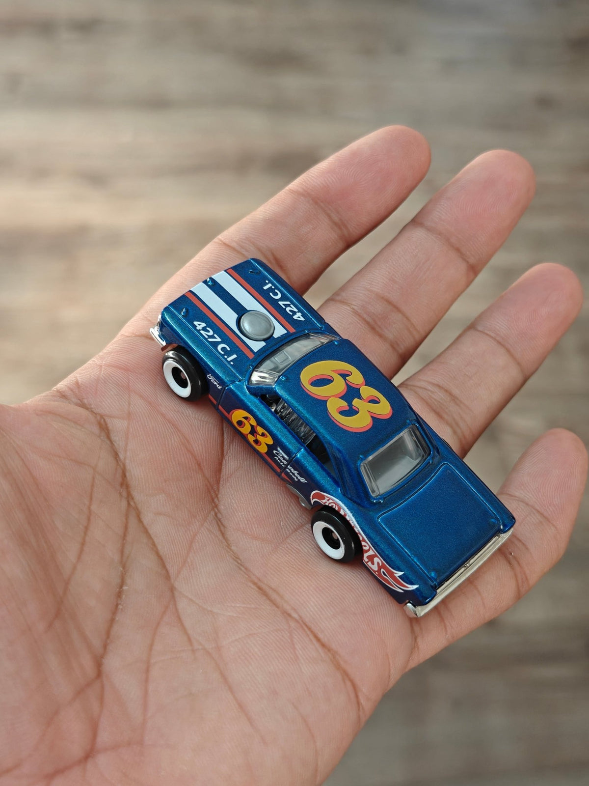 Hot Wheels 1963 Ford Galaxie - Blue (Uncarded - New) - Kinder Logs