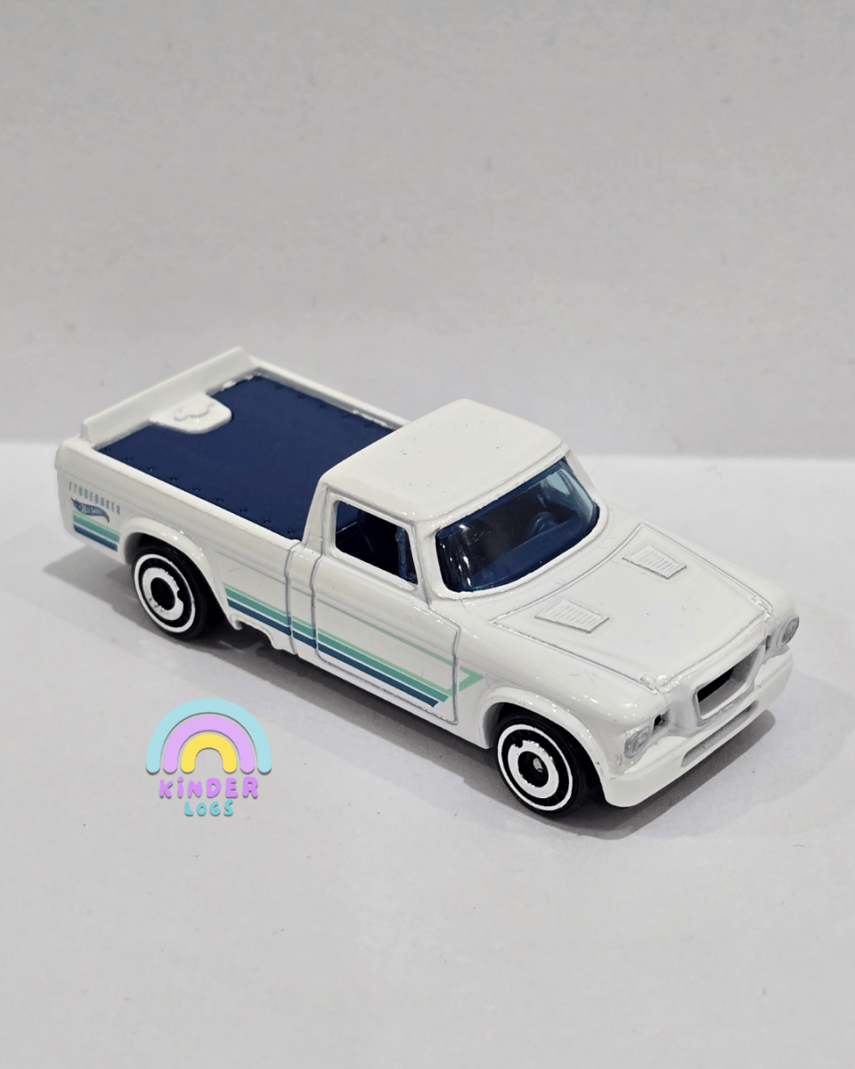 Hot Wheels 1963 Studebaker Champ - White (Uncarded) - Kinder Logs