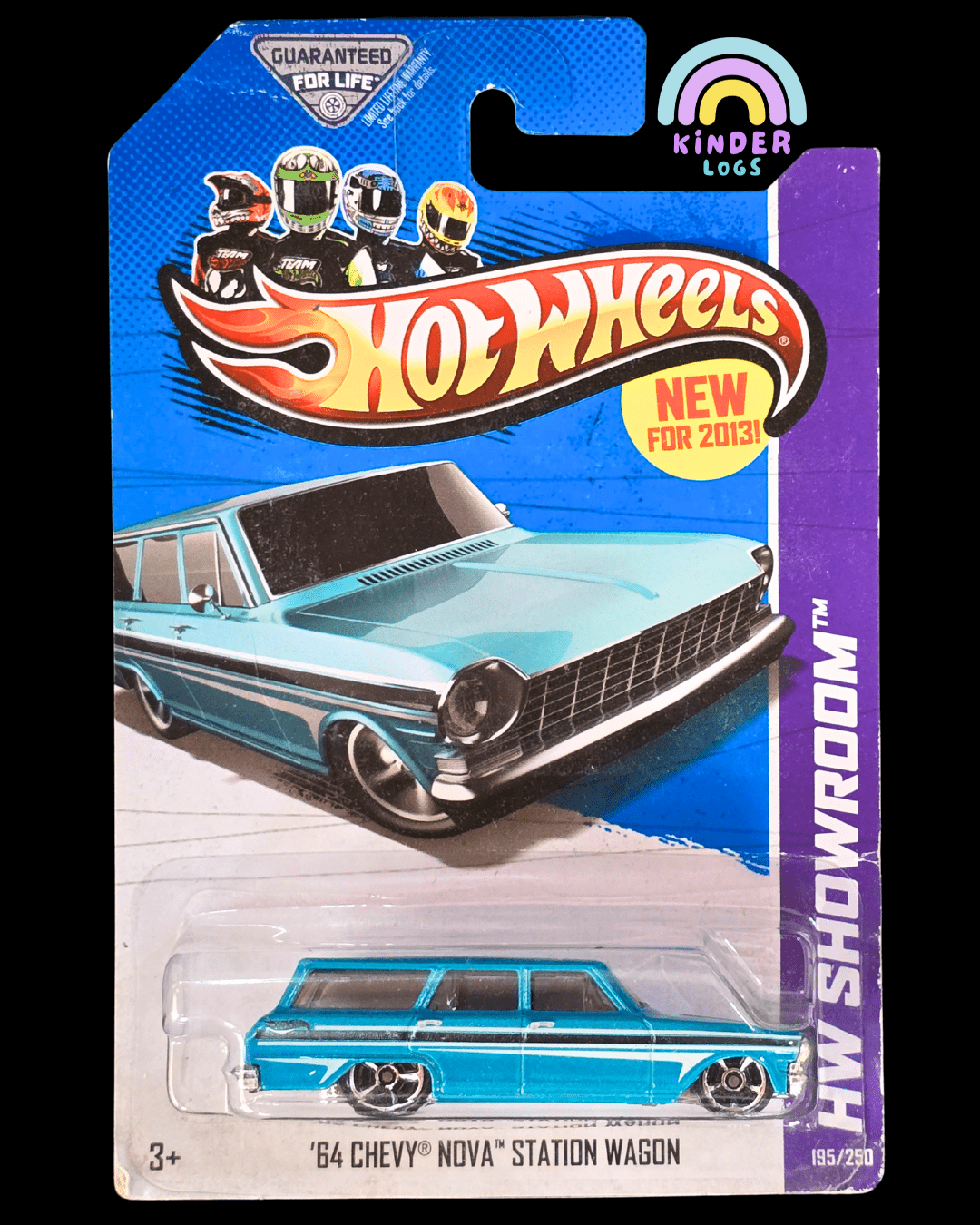 Hot Wheels 1964 Chevy Nova Station Wagon (2012 Imported Card) - Kinder Logs