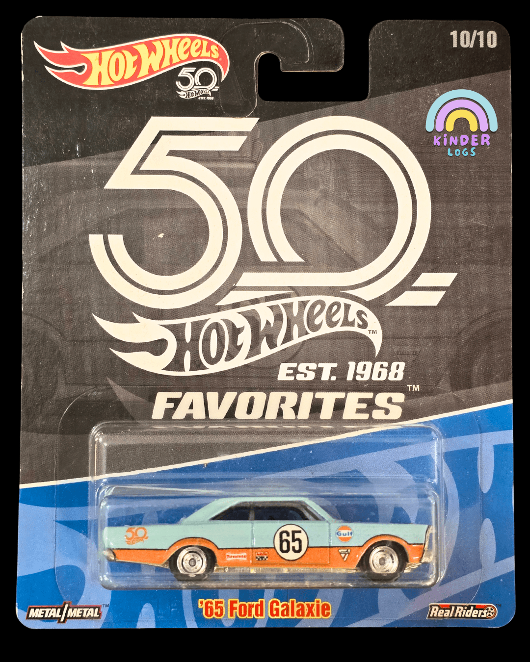 Hot Wheels 1965 Ford Galaxie Gulf Edition (2018 Card) - Kinder Logs
