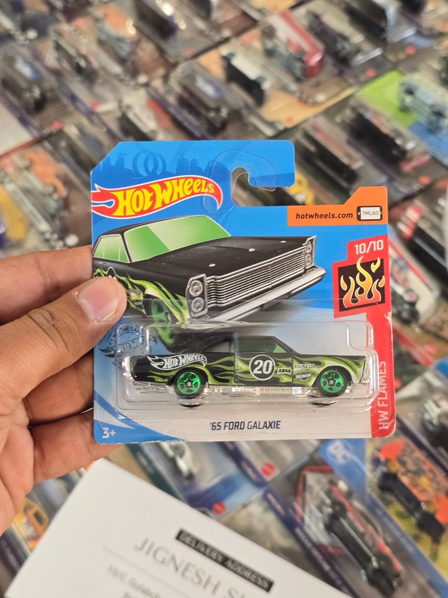 Hot Wheels 1965 Ford Galaxie - Short Card (Imported) - Kinder Logs