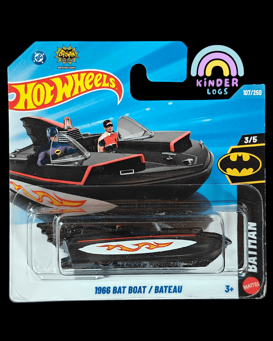 Hot Wheels 1966 Bat Boat - Black - Short Card (Imported) - Kinder Logs
