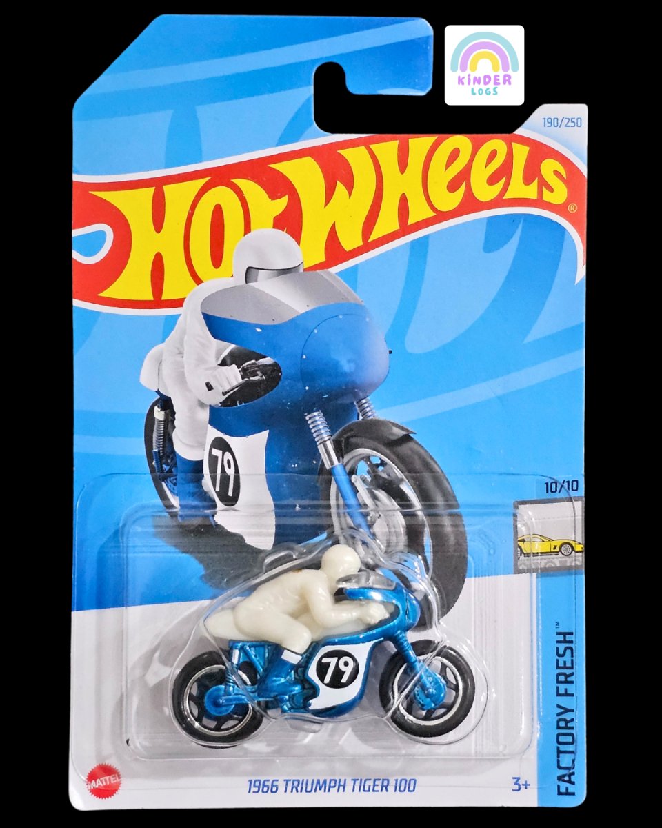 Hot Wheels 1966 Triumph Tiger 100 - Blue (Q Case) - Kinder Logs