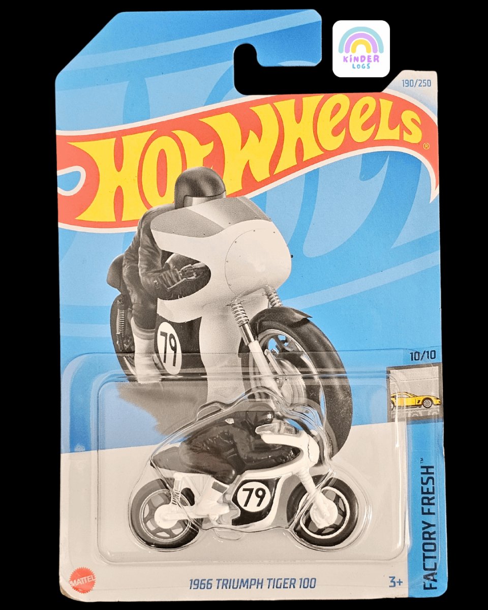 Hot Wheels 1966 Triumph Tiger 100 Motorcycle (J Case) - Kinder Logs