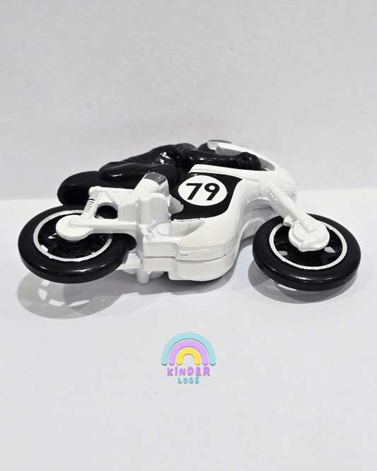 Hot Wheels 1966 Triumph Tiger 100 - White (Uncarded) - Kinder Logs