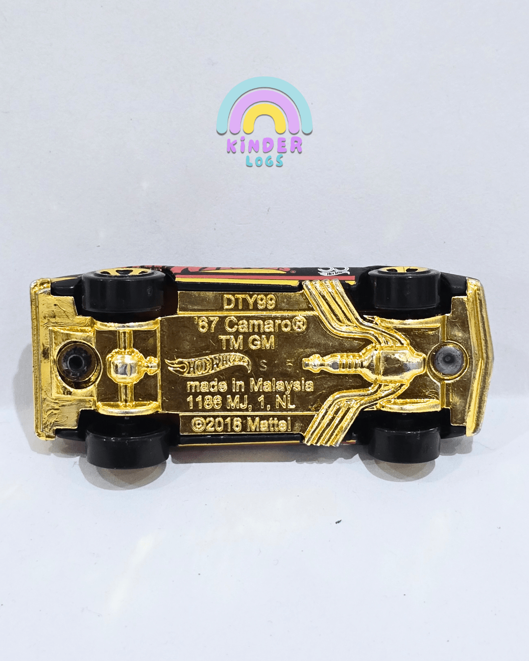 Hot Wheels 1967 Chevrolet Camaro - Black - Gold (Used Car) - Kinder Logs