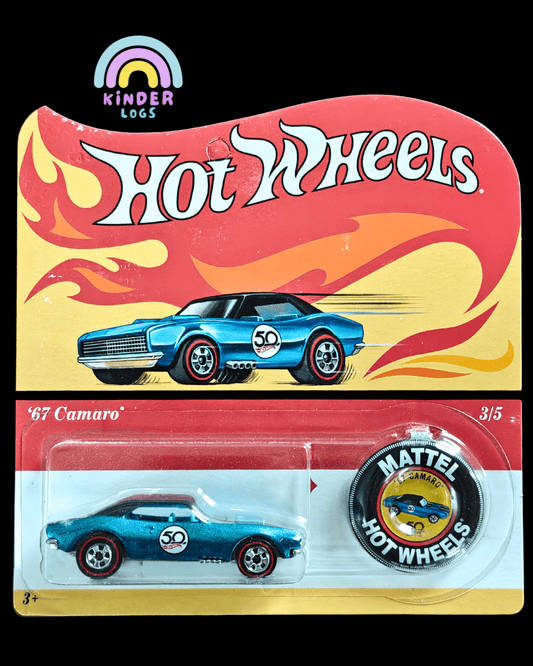 Hot Wheels 1967 Chevy Camaro - 50th Anniversary Special (Imported - 2017 Card) - Kinder Logs