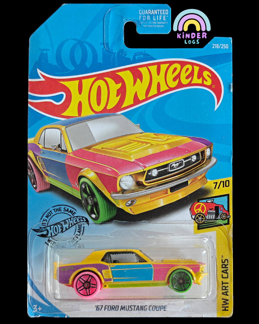 Hot Wheels 1967 Ford Mustang Coupe - Art Car (Imported) - Kinder Logs