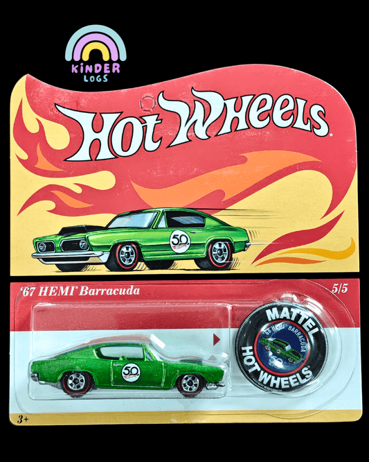Hot Wheels 1967 Plymouth HEMI Barracuda - 50th Anniversary Special (Imported - 2017 Card) - Kinder Logs