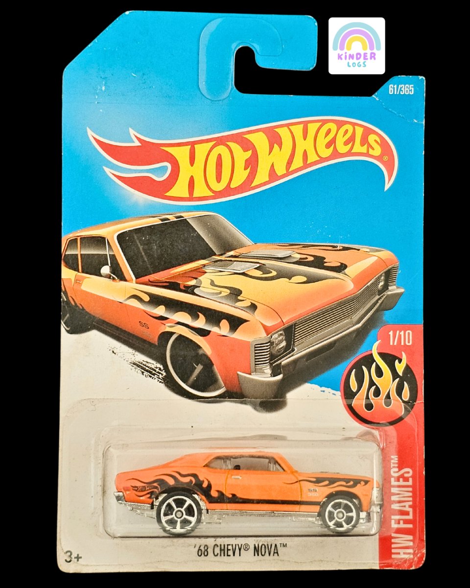 Hot Wheels 1968 Chevrolet Nova Flames (Old Card) - Kinder Logs