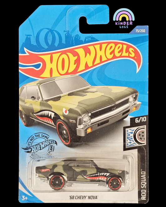 Hot Wheels 1968 Chevy Nova - Shark Mouth (Rod Squad) - Kinder Logs