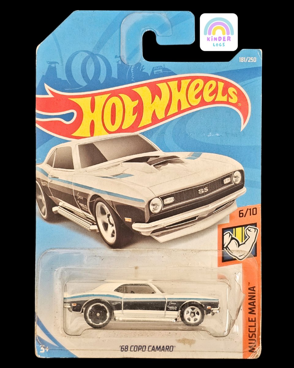 Hot Wheels 1968 COPO Camaro - Old Damaged Card - Kinder Logs