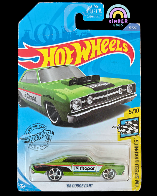 Hot Wheels 1968 Dodge Dart MOPAR - Green (Imported) - Kinder Logs