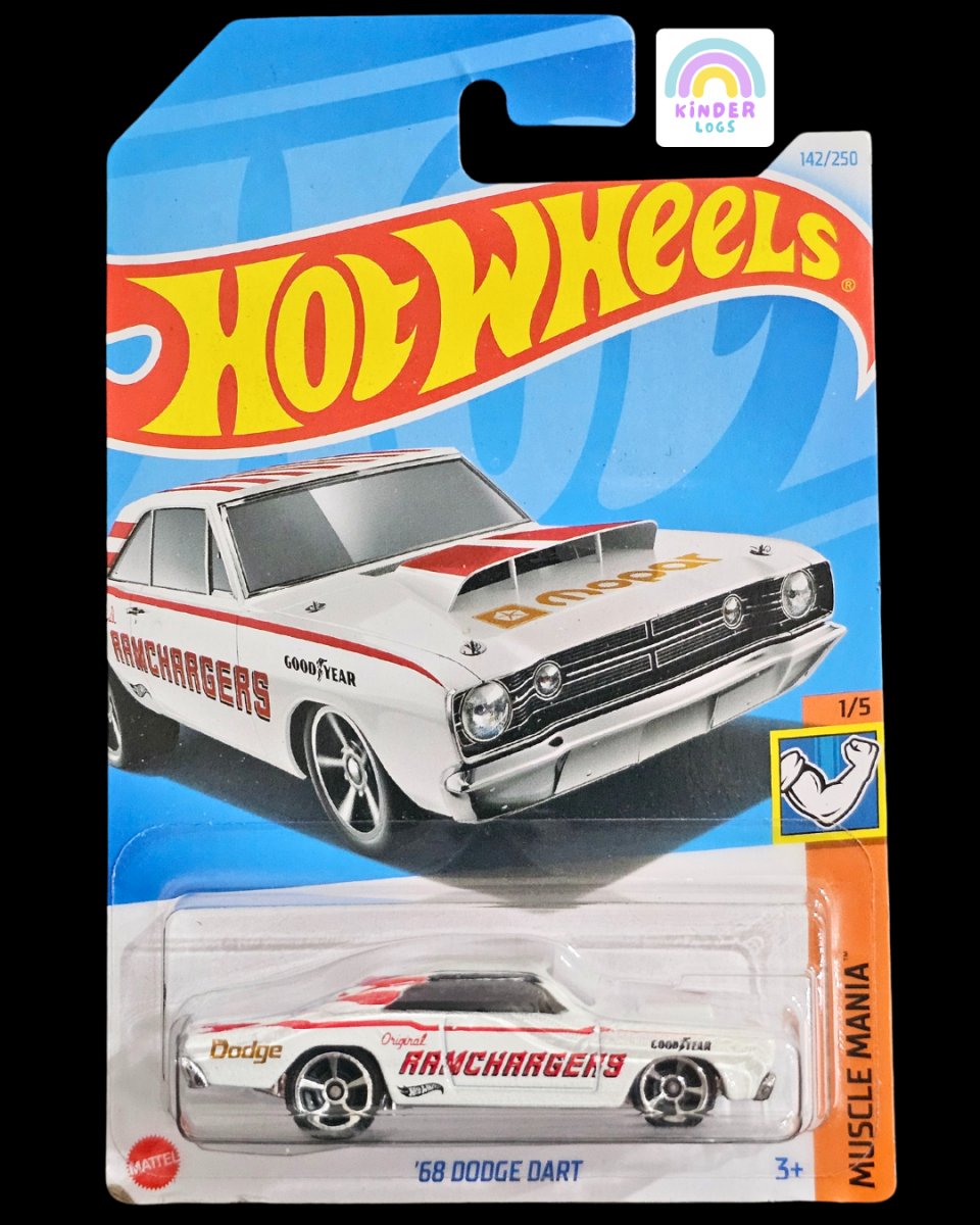 Hot Wheels 1968 Dodge Dart - White Color - Kinder Logs