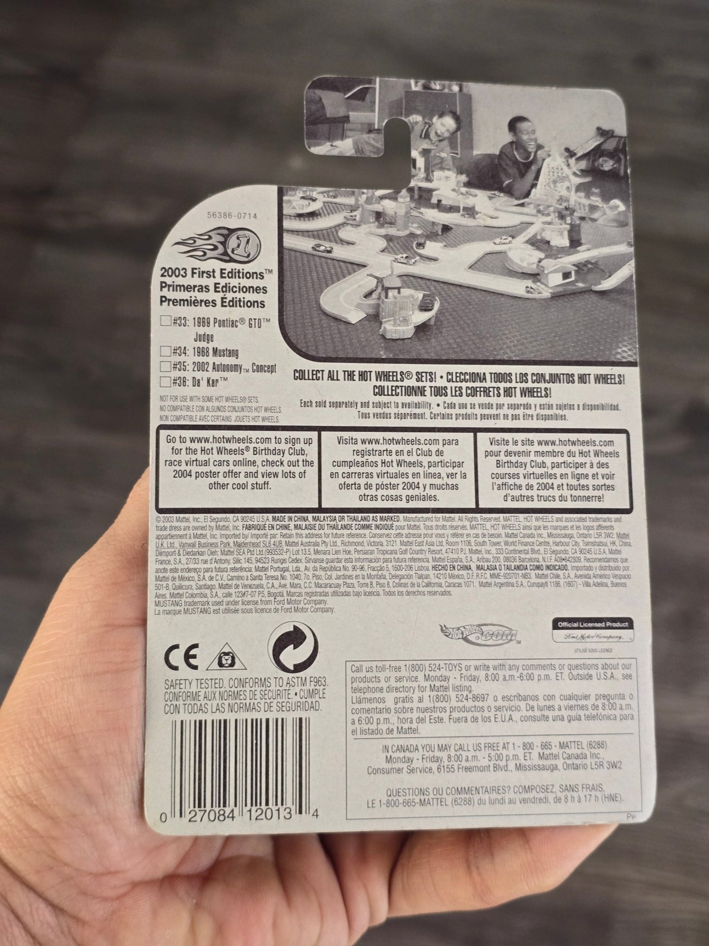 Hot Wheels 1968 Ford Mustang - 2003 First Editions (2003 Imported) - Kinder Logs