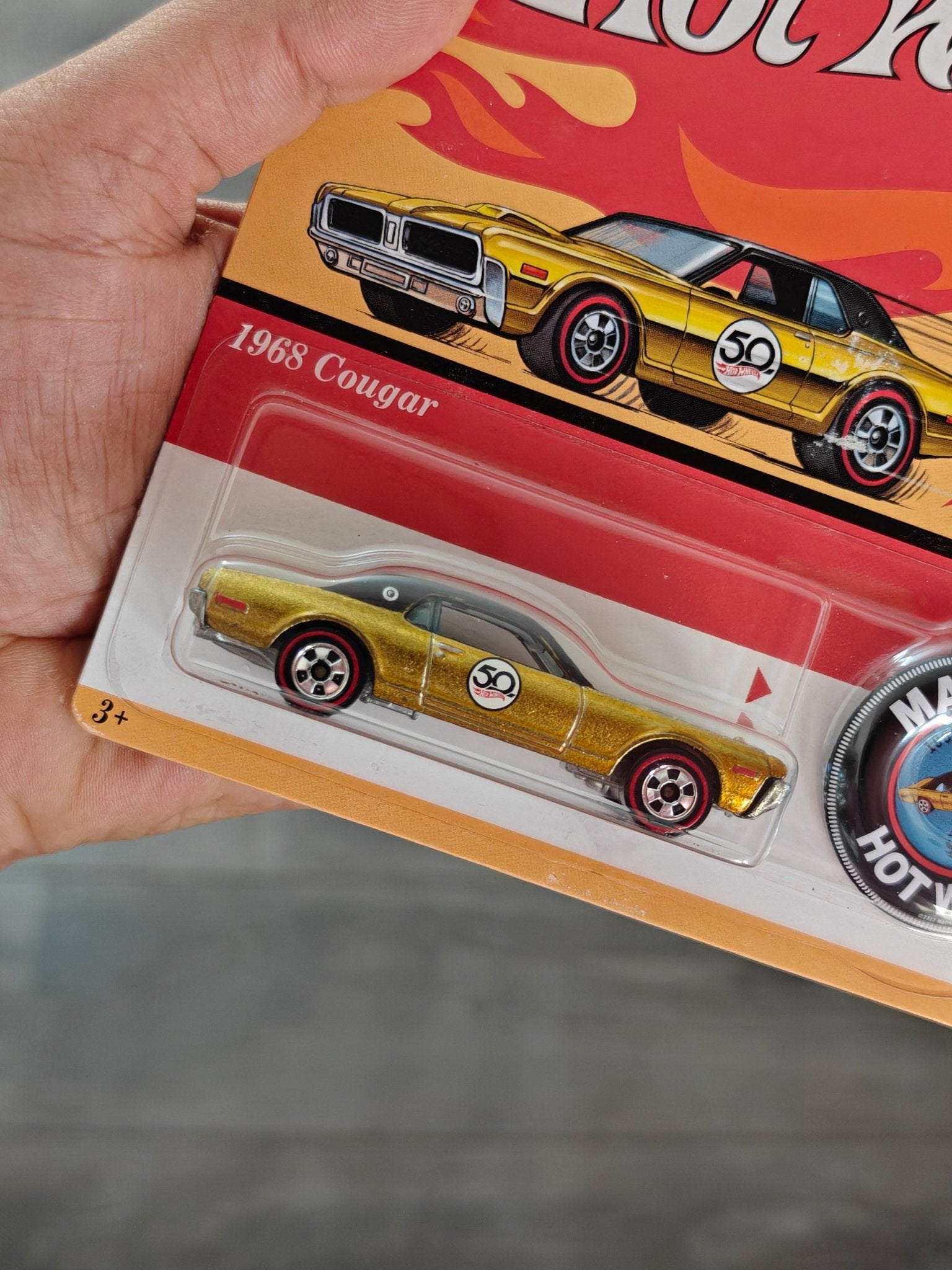 Hot Wheels 1968 Mercury Cougar - Wide Card (Imported) - Kinder Logs