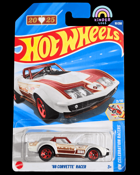 Hot Wheels 1969 Corvette Racer Valentine's Day Edition (Imported) - Kinder Logs