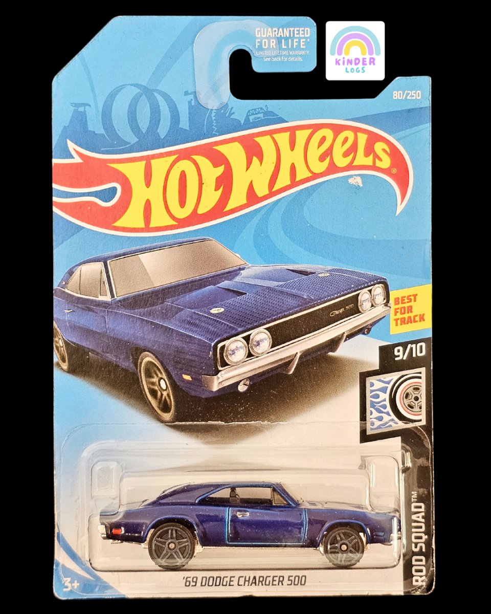 Hot Wheels 1969 Dodge Charger 500 Blue Edition - Kinder Logs