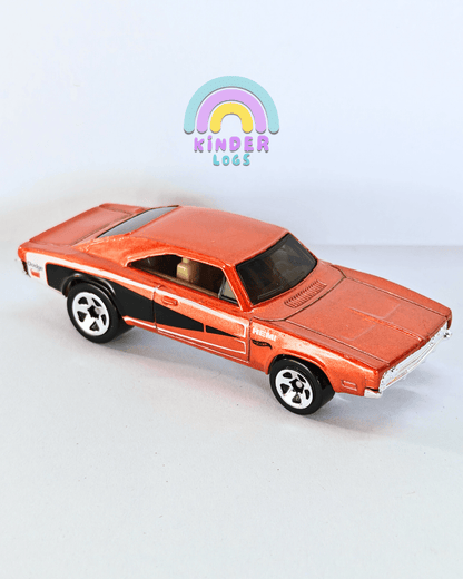 Hot Wheels 1969 Dodge Charger 500 - Orange (Uncarded - New) - Kinder Logs