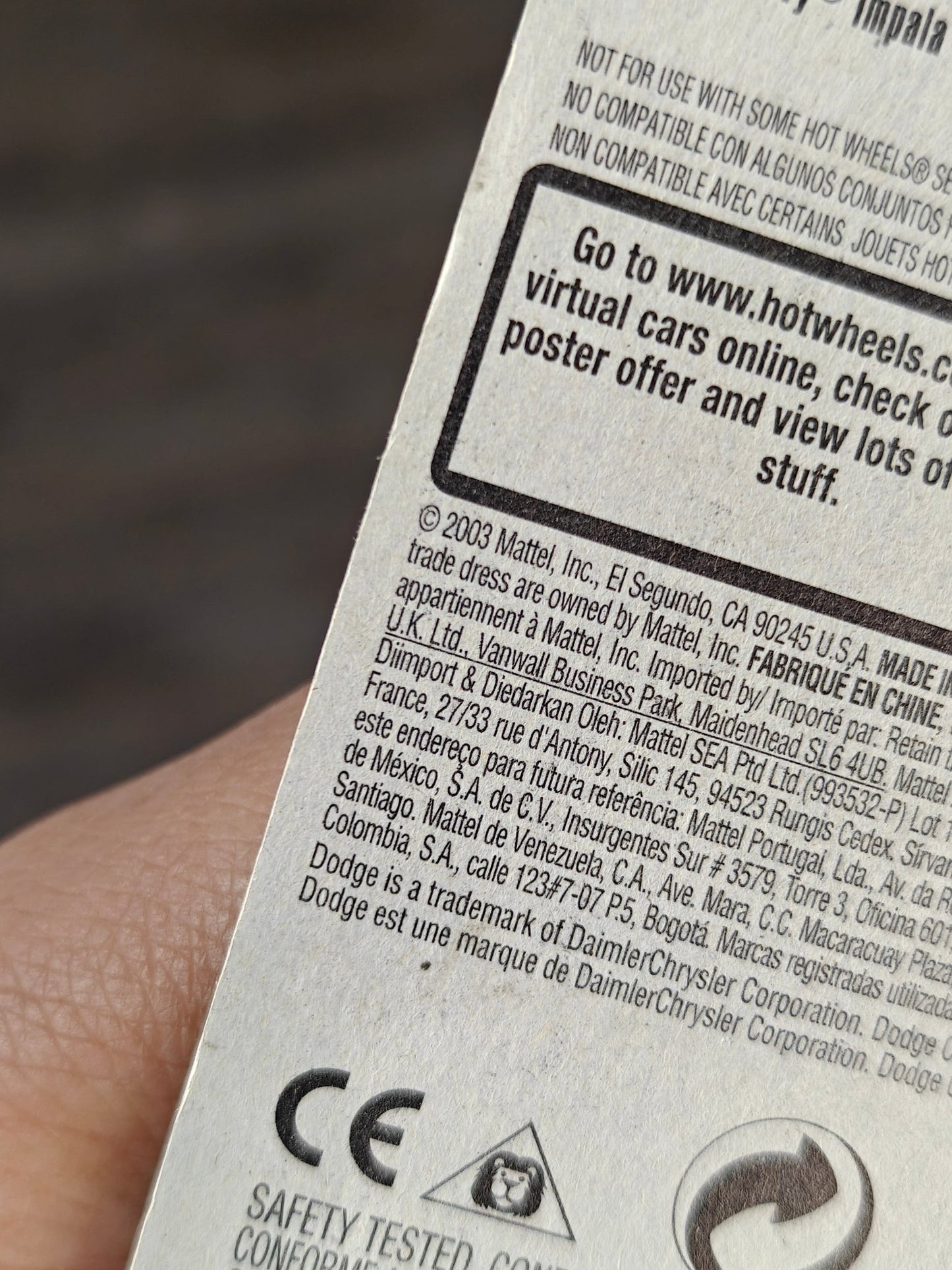 Hot Wheels 1969 Dodge Charger - Collector No. 002 - Kinder Logs