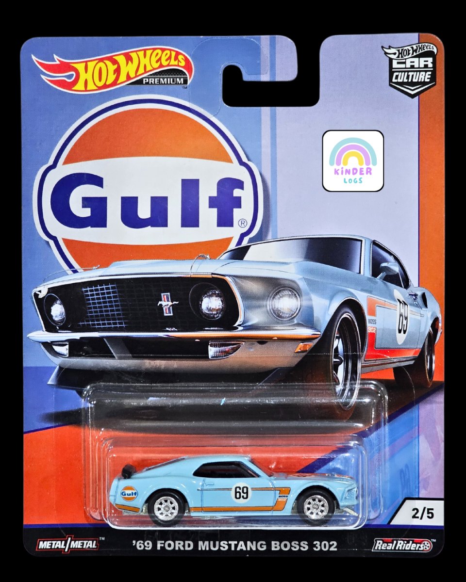 Hot Wheels 1969 Ford Mustang Boss 302 Gulf Edition - Kinder Logs