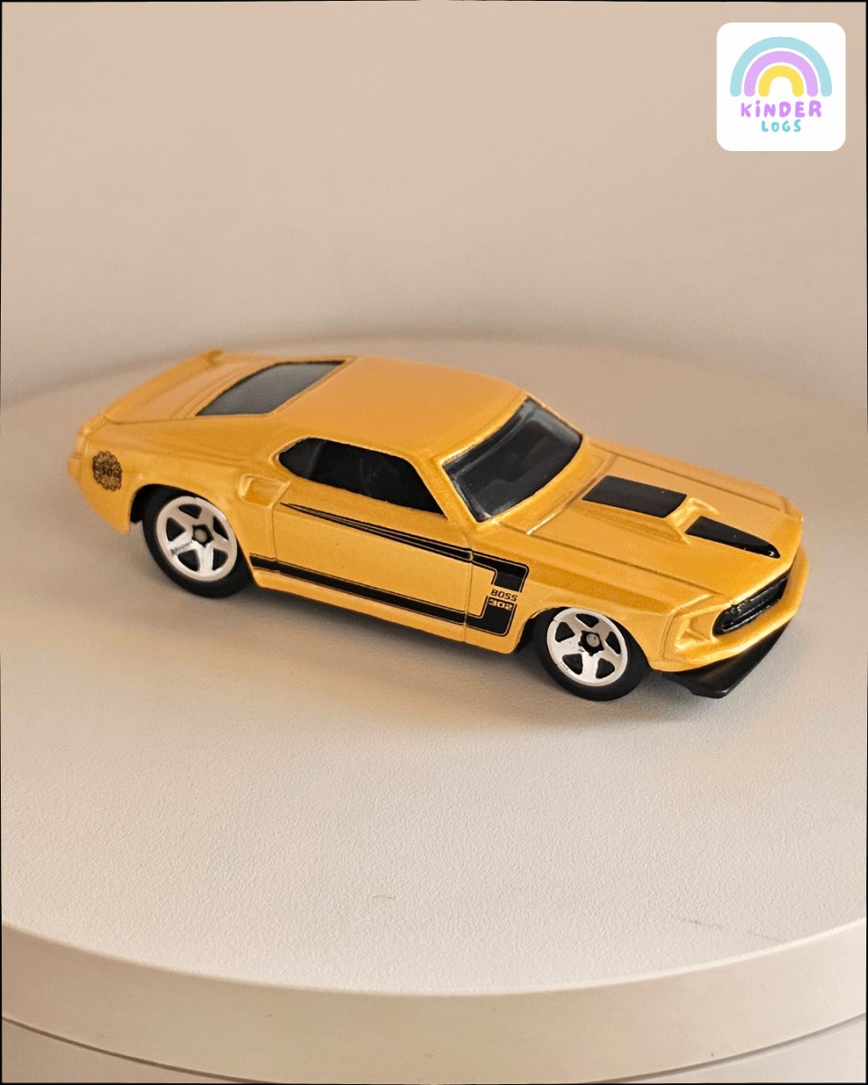 Hot Wheels 1969 Ford Mustang Boss 302 Larry Wood (Uncarded) - Kinder Logs