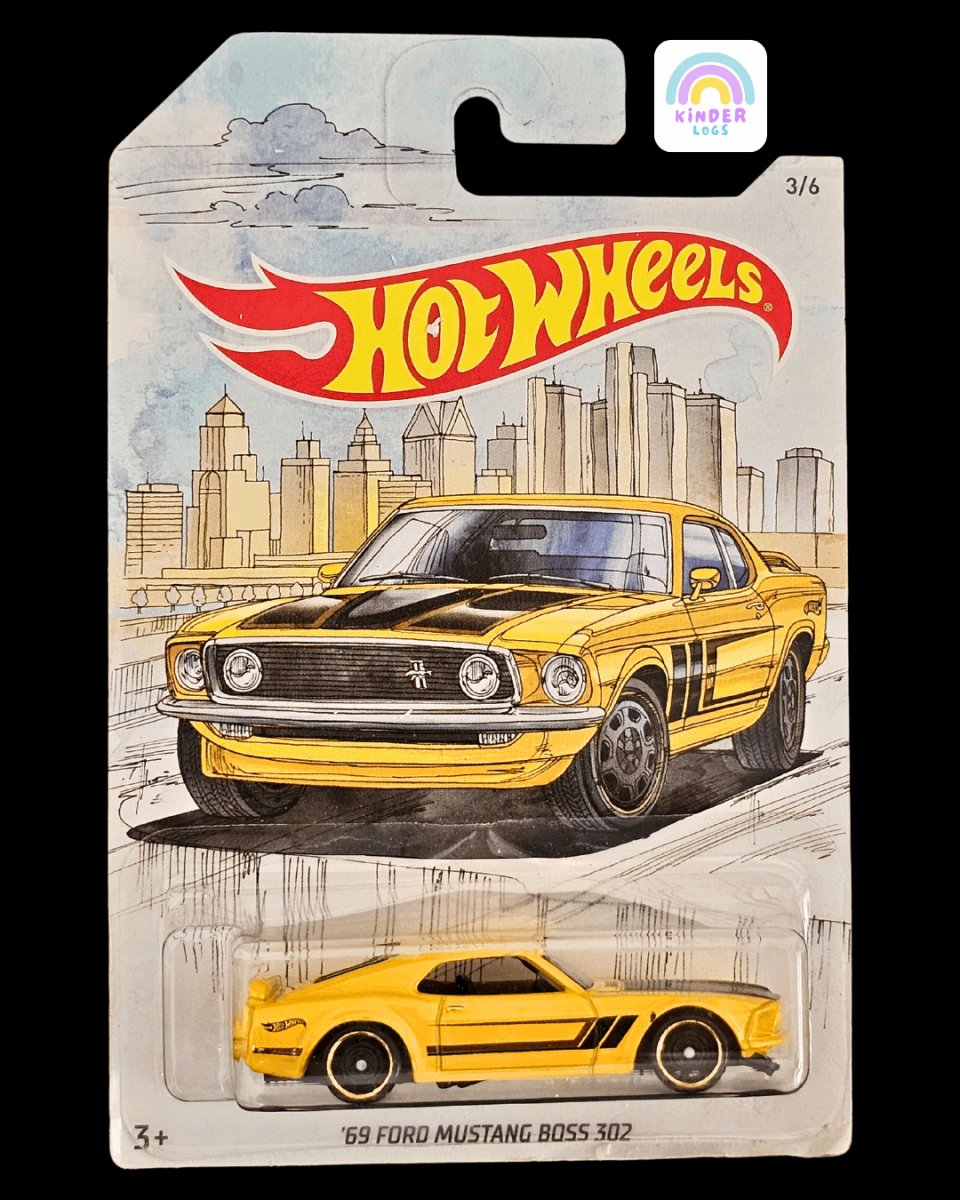 Hot Wheels 1969 Ford Mustang Boss 302 (Rare Card) - Kinder Logs