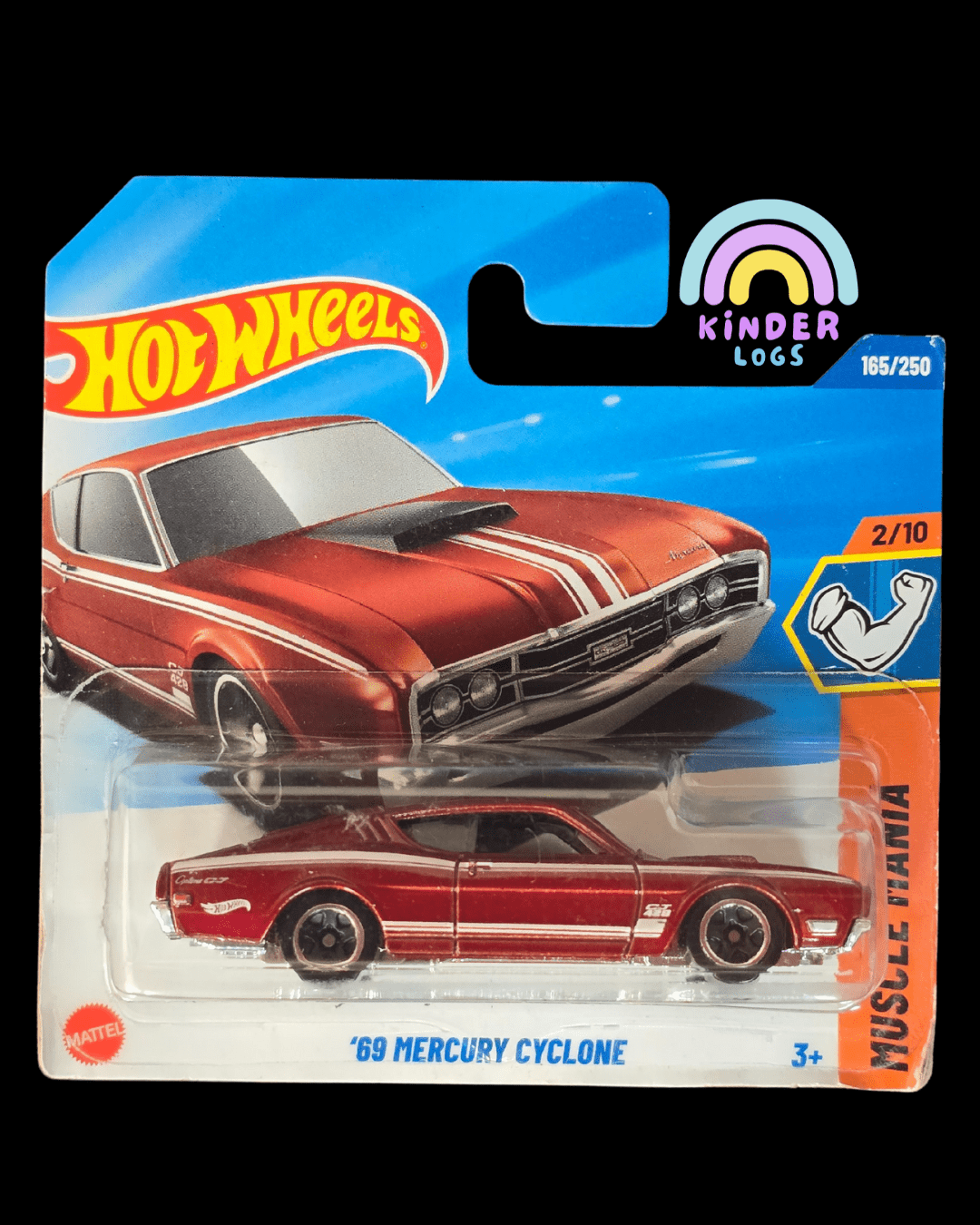 Hot Wheels 1969 Mercury Cyclone - Red (Imported Short Card) - Kinder Logs