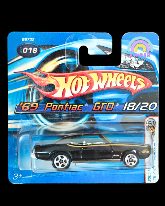 Hot Wheels 1969 Pontiac GTO - Black (Short Card - Imported) - Kinder Logs