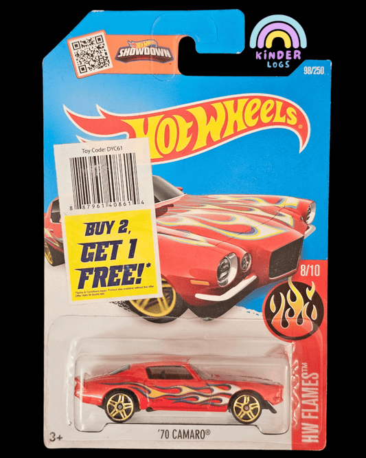 Hot Wheels 1970 Chevrolet Camaro Flames (Red) - Kinder Logs