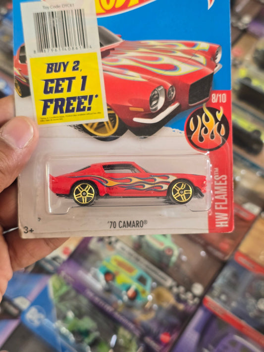 Hot Wheels 1970 Chevrolet Camaro Flames (Red) - Kinder Logs