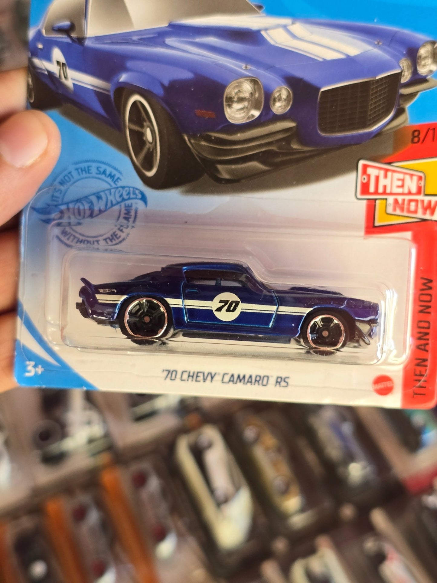 Hot Wheels 1970 Chevy Camaro RS - Blue (Imported) - Kinder Logs