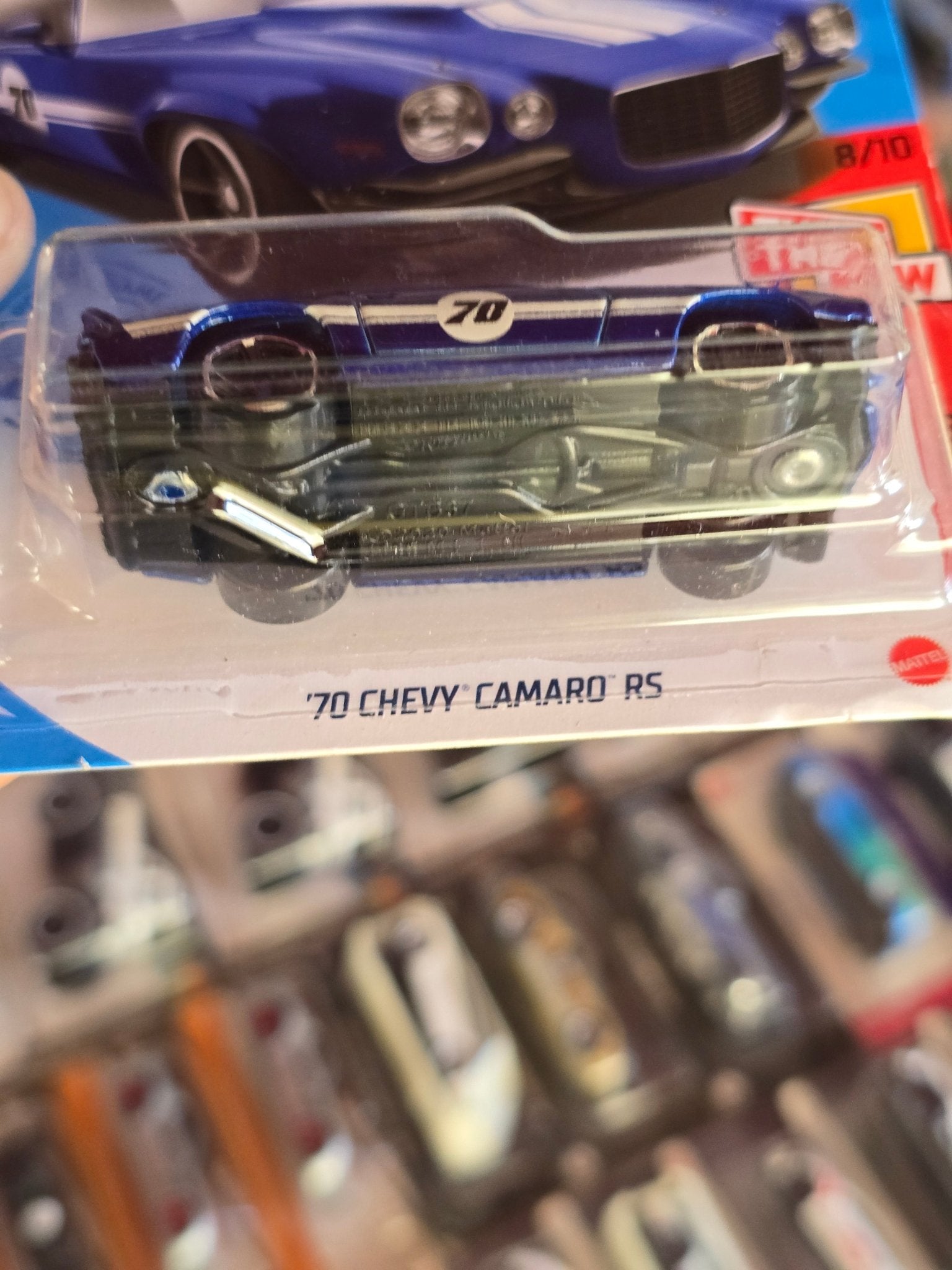Hot Wheels 1970 Chevy Camaro RS - Blue (Imported) - Kinder Logs