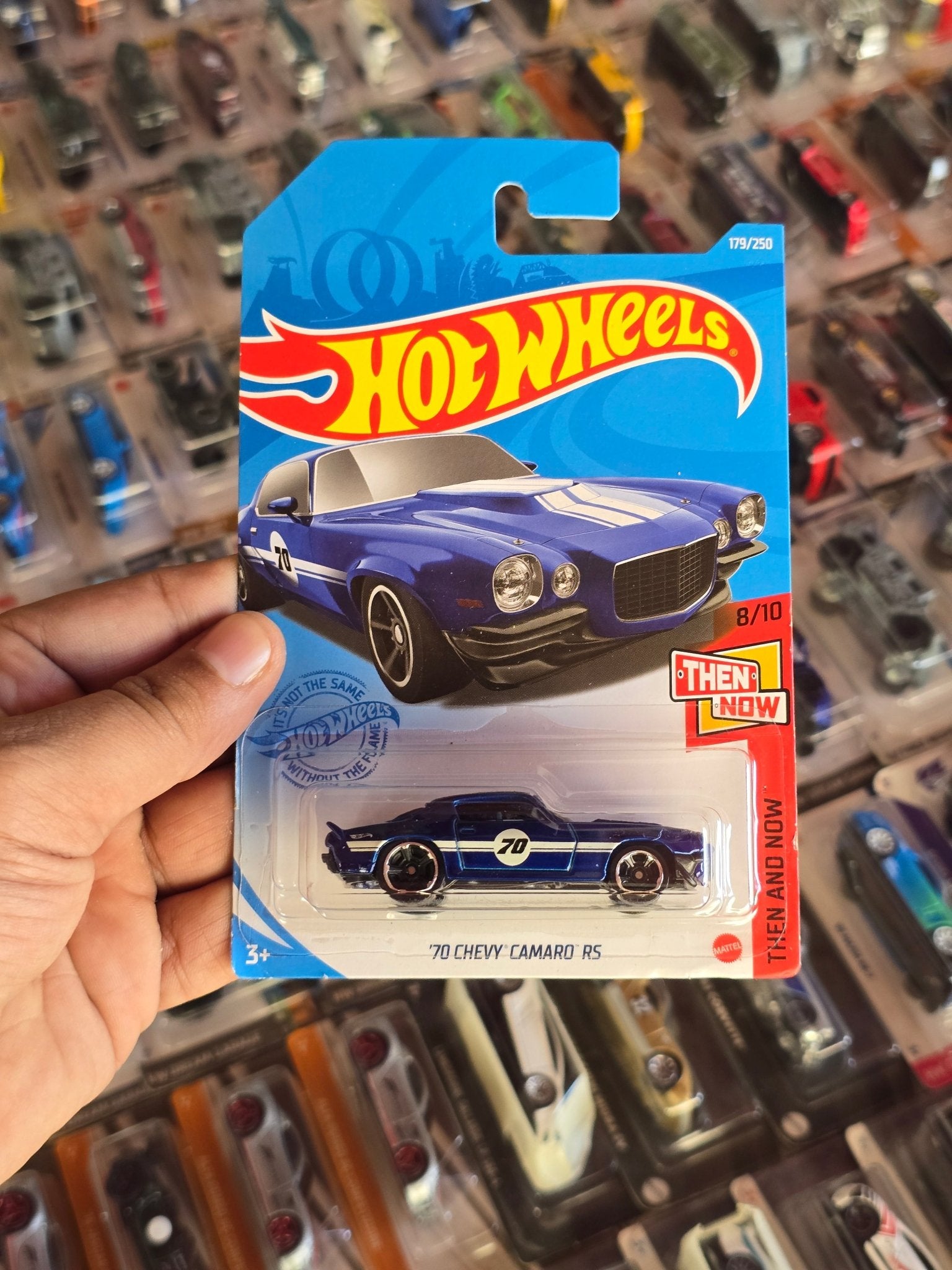 Hot Wheels 1970 Chevy Camaro RS - Blue (Imported) - Kinder Logs