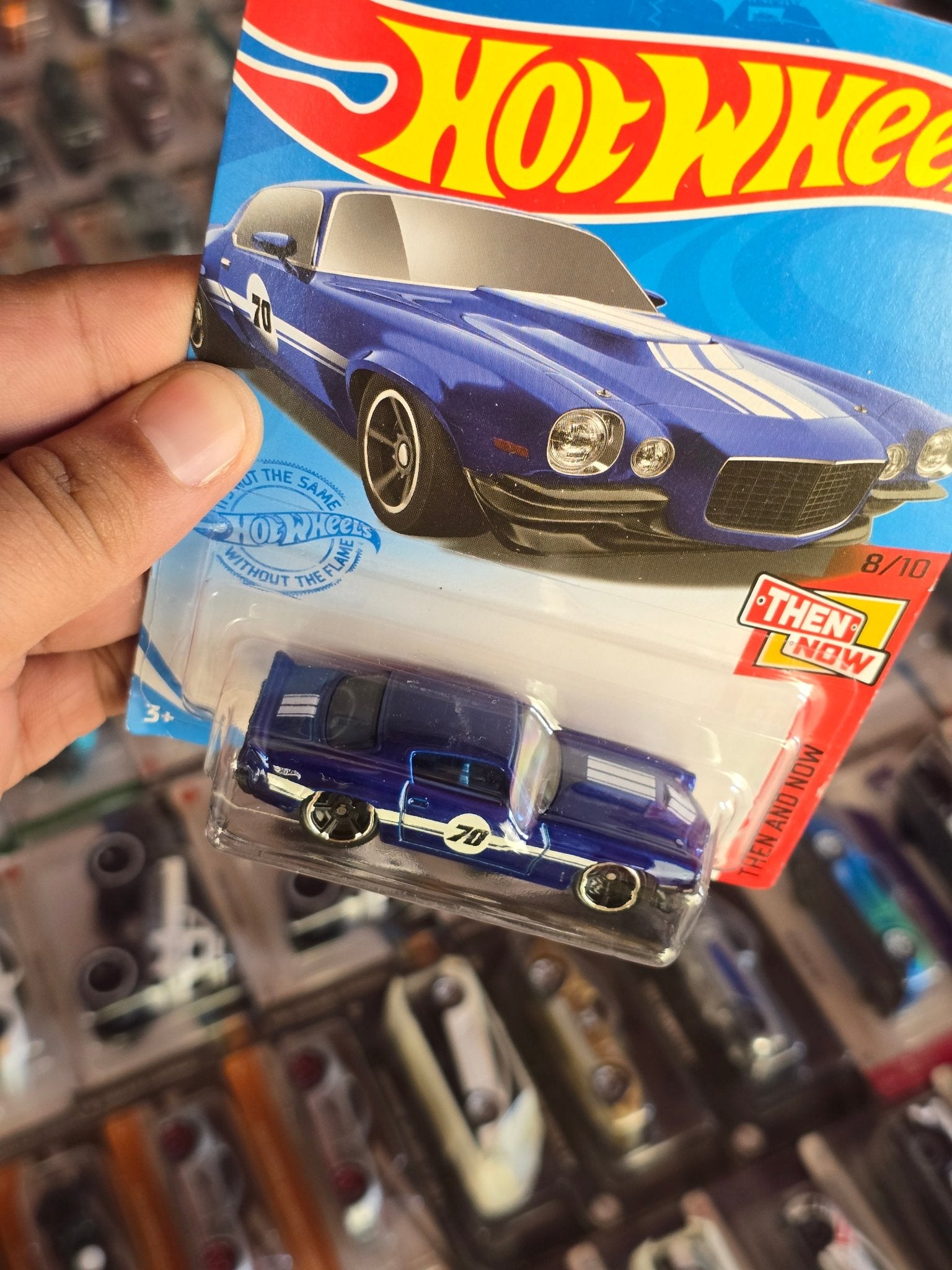 Hot Wheels 1970 Chevy Camaro RS - Blue (Imported) - Kinder Logs