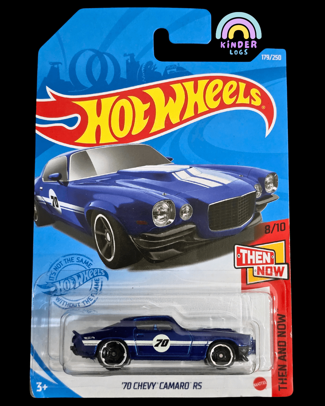 Hot Wheels 1970 Chevy Camaro RS - Blue (Imported) - Kinder Logs