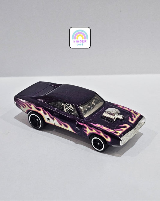 Hot Wheels 1970 Dodge Charger Flames Series (Uncarded) - Kinder Logs