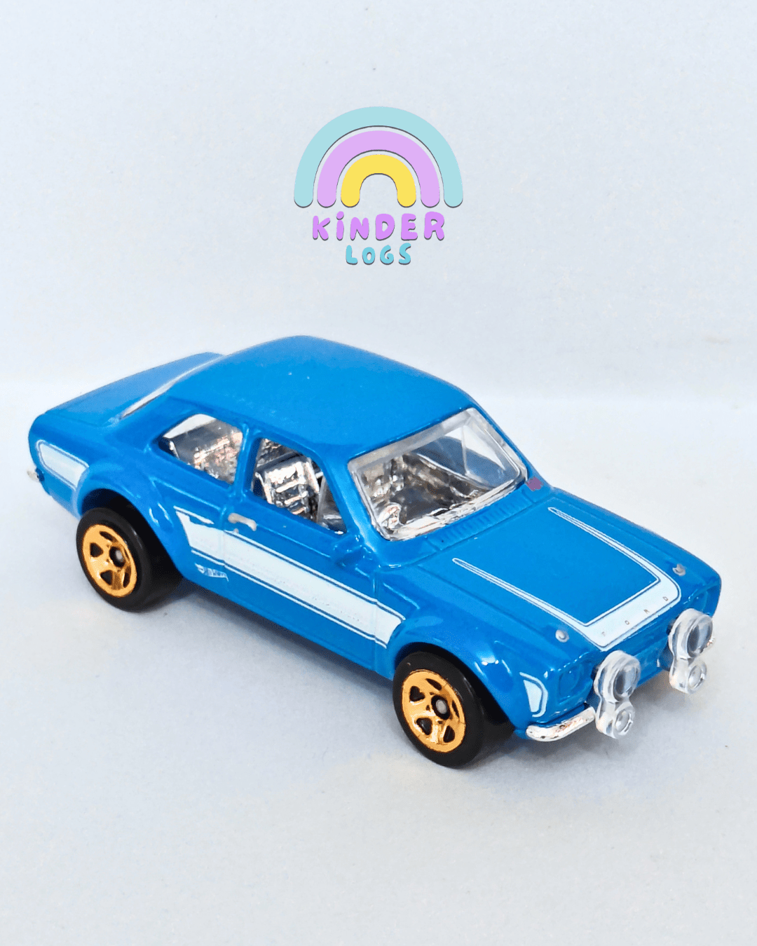 Hot Wheels 1970 Ford Escort RS 1600 - Blue (Uncarded - New) - Kinder Logs