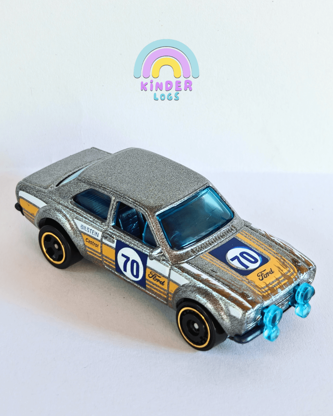 Hot Wheels 1970 Ford Escort RS1600 - Silver (Uncarded - New) - Kinder Logs