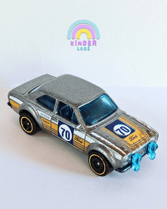 Hot Wheels 1970 Ford Escort RS1600 - Silver (Uncarded - New) - Kinder Logs