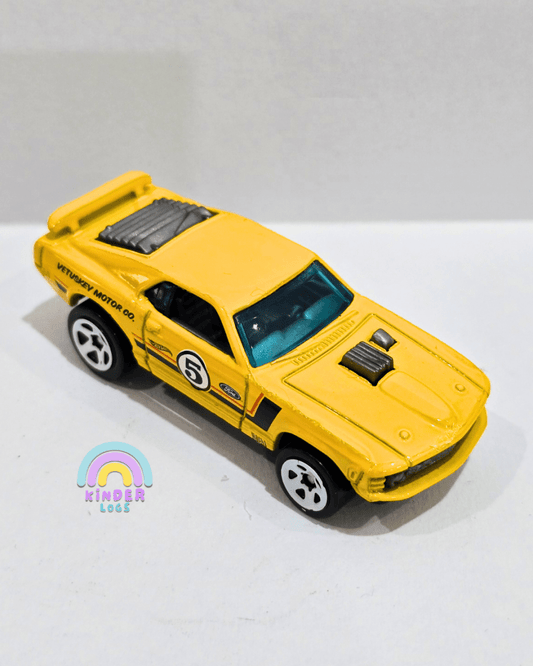 Hot Wheels 1970 Ford Mustang Mach 1 - Yellow (Uncarded) - Kinder Logs